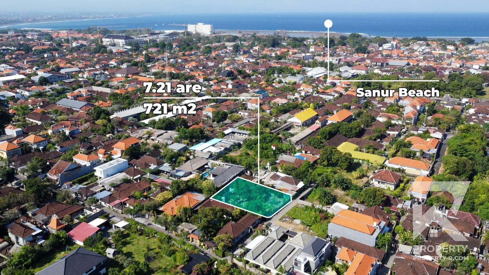 Prime Leasehold Land Plot 721 m2 for Sale in Strategic Sanur Bali