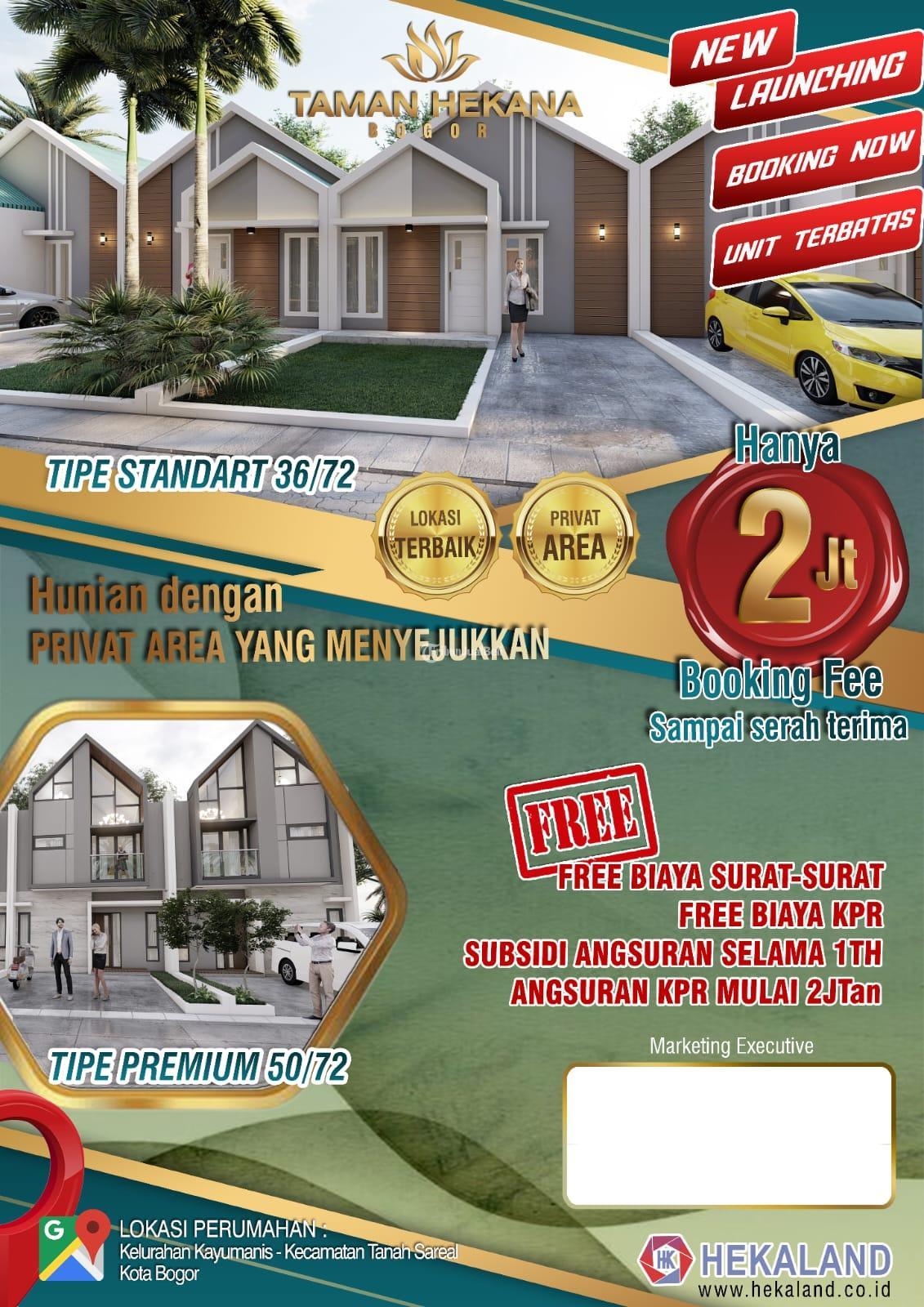 Dijual Rumah LT 72 Nyaman Aman Terjangkau Taman Hekana - Bogor