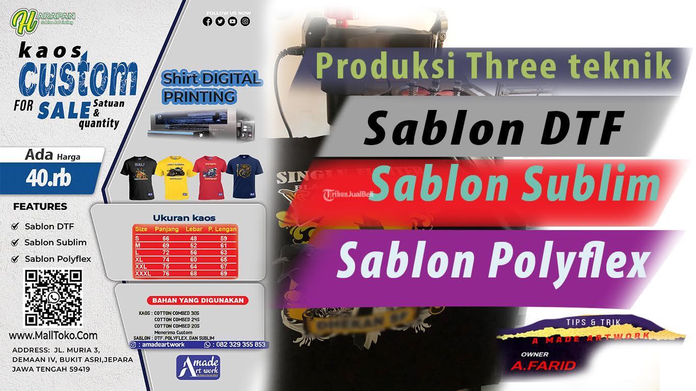 Sablon Kaos Satuan Custom Harapan Digital Printing