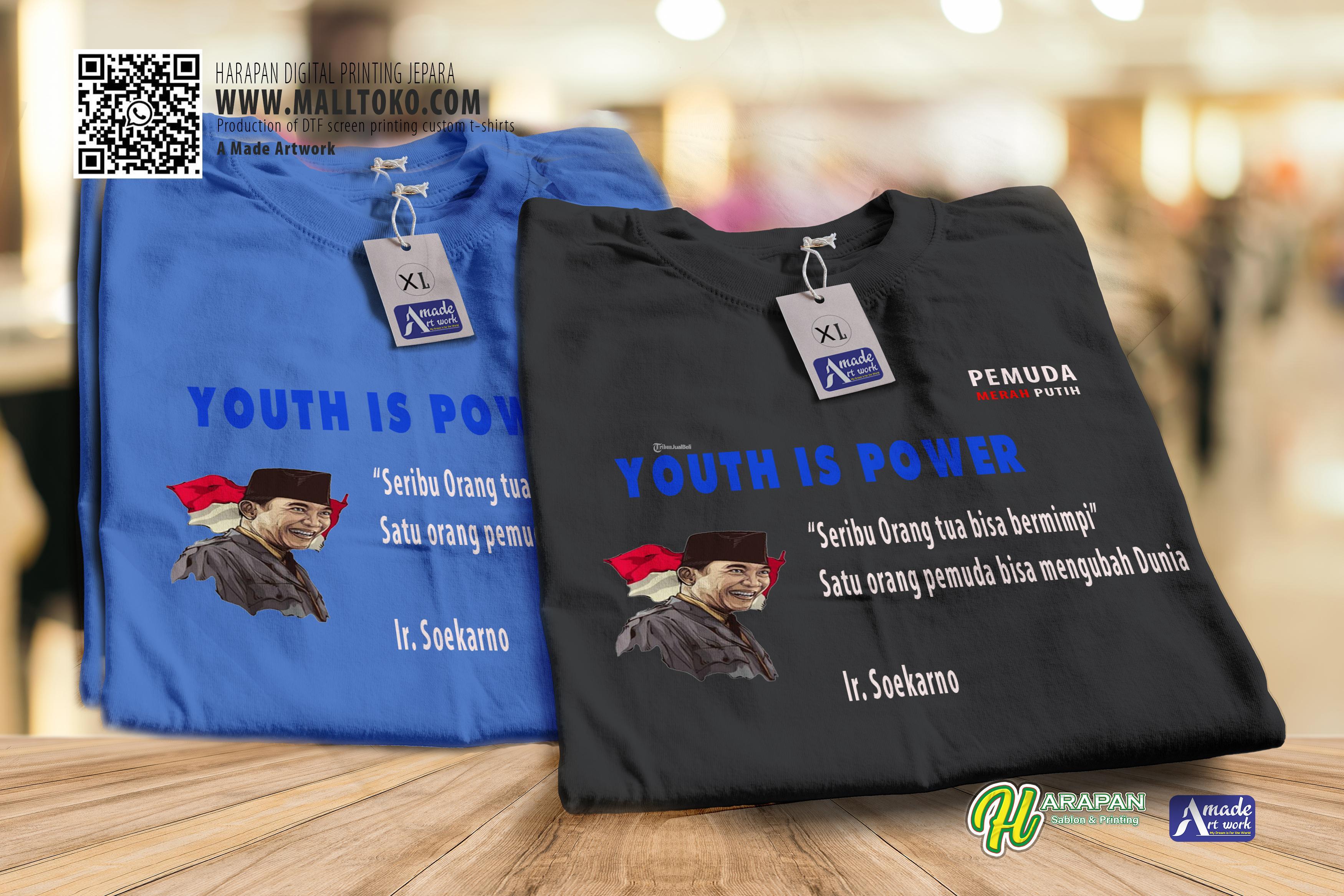 Kaos Sablon Keren Kata Kata Bijak Depan Belakang Ada Tulisan Nyala - Jepara