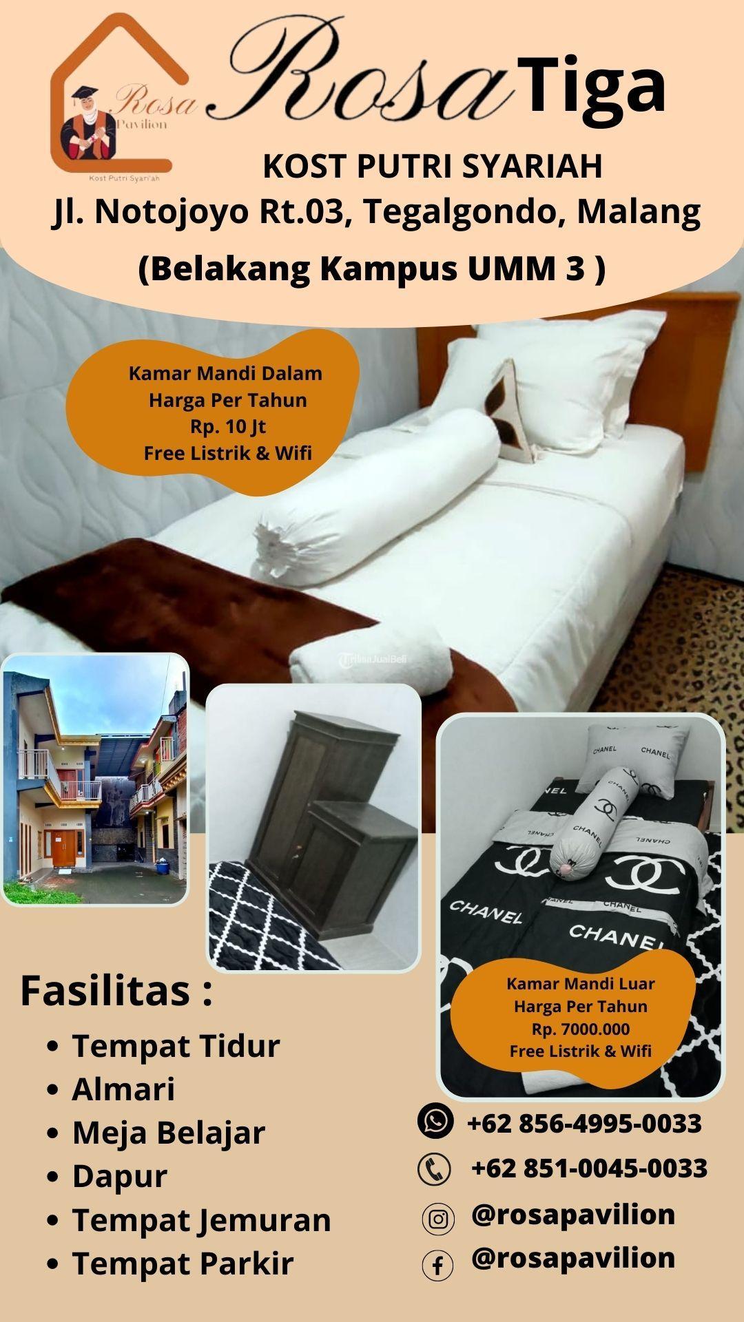 KOST PUTRI SYARIAH BELAKANG KAMPUS UMM 3