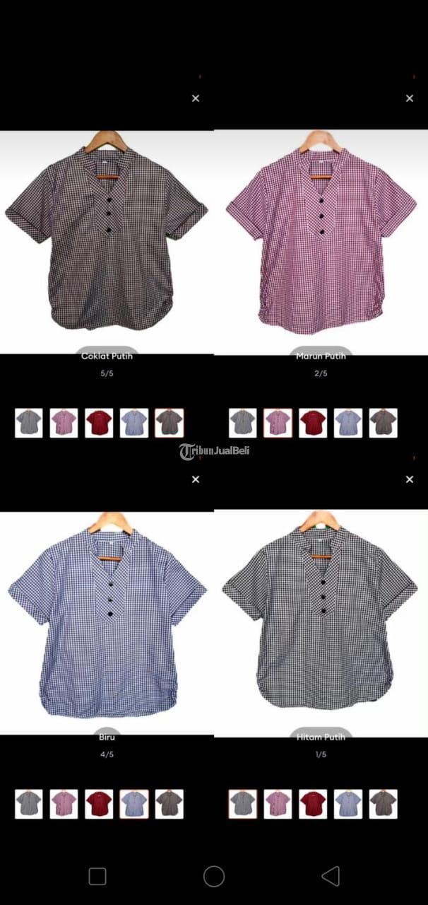 KEMEJA WANITA POLOS LENGAN PENDEK RAYON LONG SHIRT MAUMERE  FLORES NTT