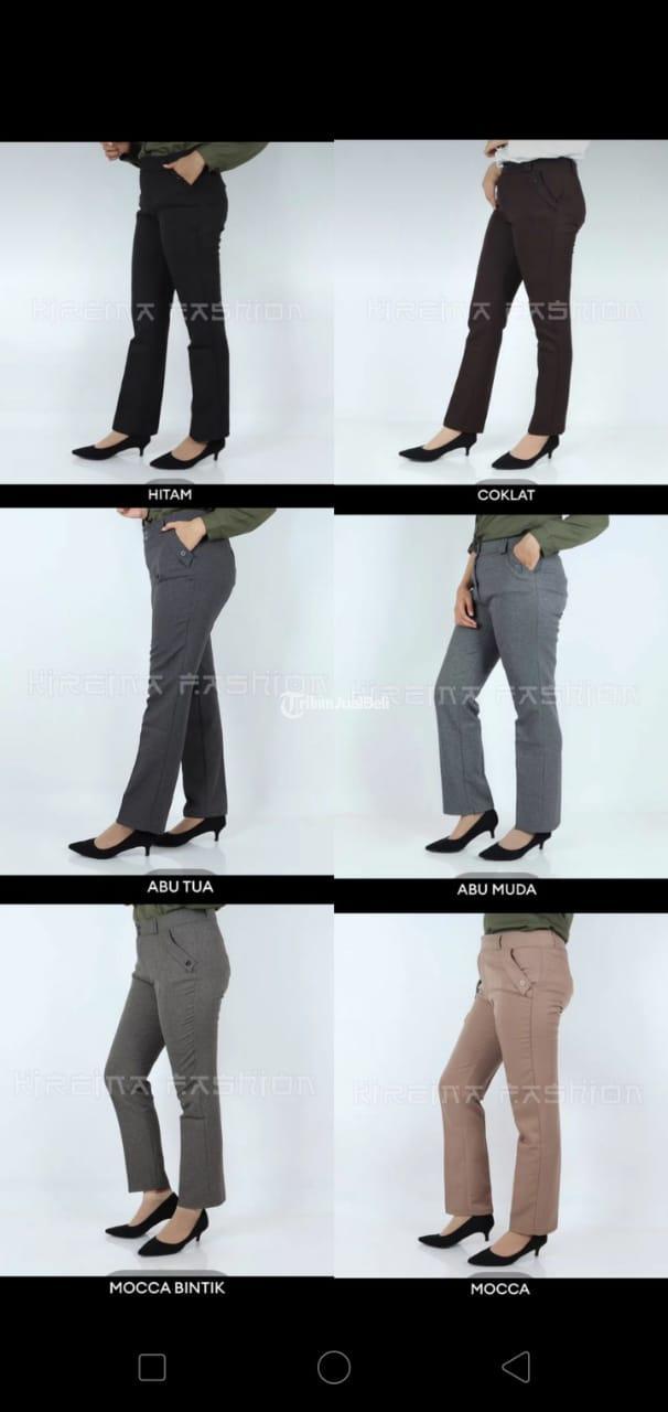 Celana Kantor Wanita Celana Kerja Wanita Formal Casual Fashion Hitam Sikka Flores NTT