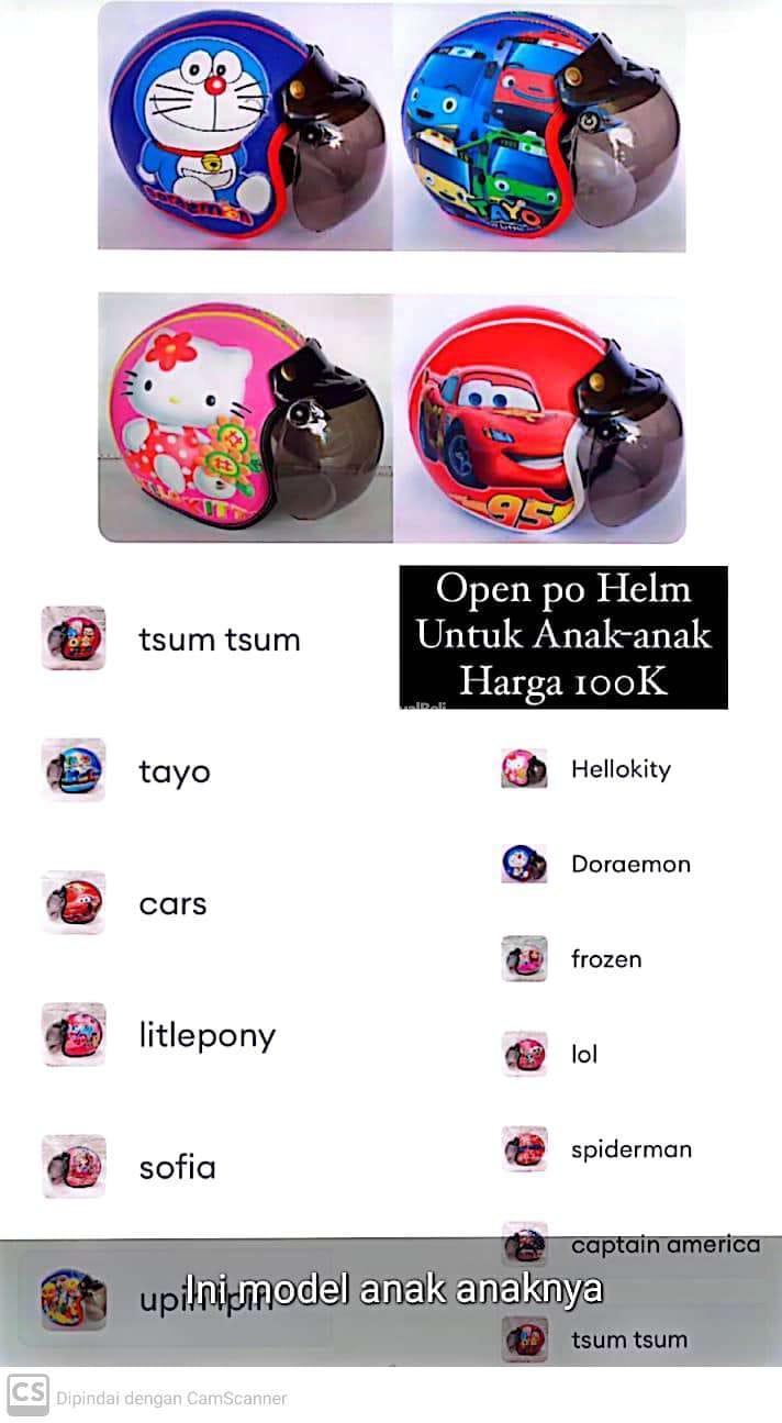 HELM BERBAGAI  UKURAN WARNA  DAN MOTIF MAUMEREFLORESNTT