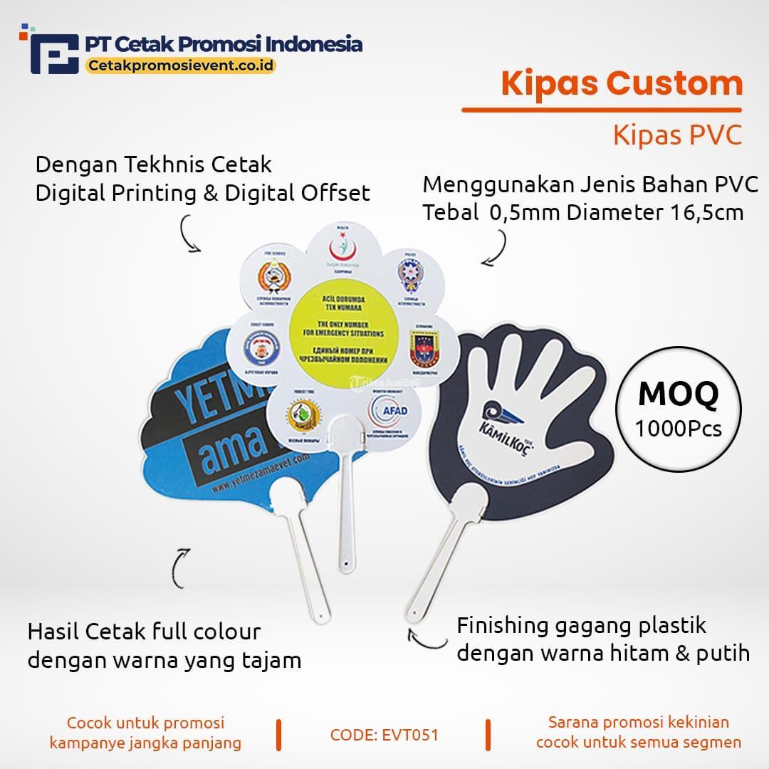 Cetak Kipas Tangan Souvenir Kipas Pernikahan Custom Bahan PVC Kualitas Premium - Surabaya