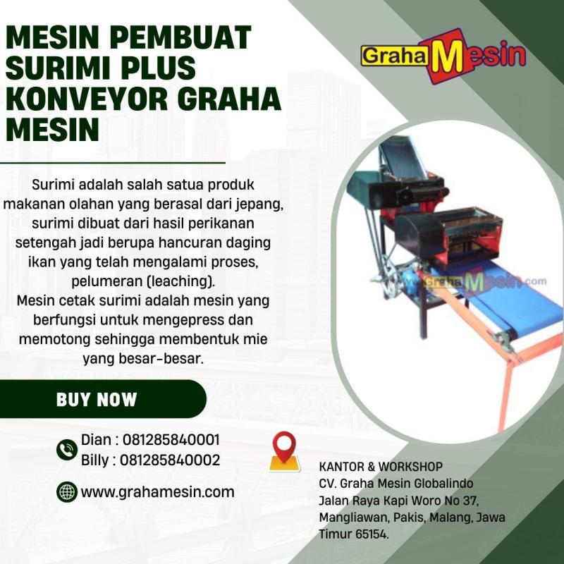 Mesin Pembuat Surimi Plus Konveyor Graha Mesin