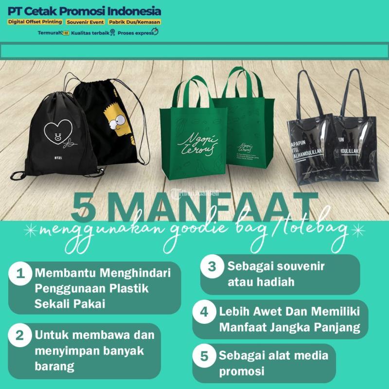 Cetak Tas Totebag Wanita Goodie Bag Tas Kuliah Custom Aesthetic Kualitas Premium