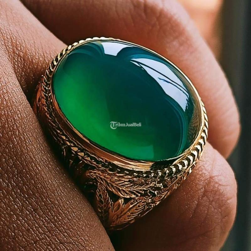 Batu Bacan Gulau Green HQ BC069 Kristal Ajib Giwang Melintir No Mangkok Ikatan Perak - Jakarta Pusat