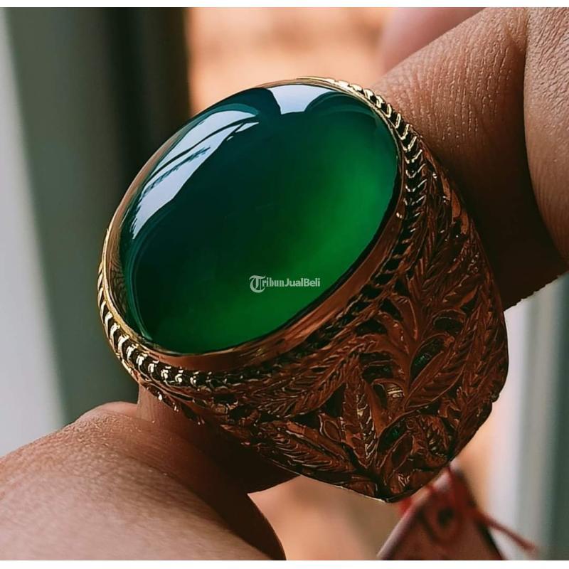 Batu Bacan Gulau Green HQ BC069 Kristal Ajib Giwang Melintir No Mangkok Ikatan Perak - Jakarta Pusat