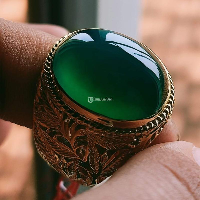 Batu Bacan Gulau Green HQ BC069 Kristal Ajib Giwang Melintir No Mangkok Ikatan Perak - Jakarta Pusat