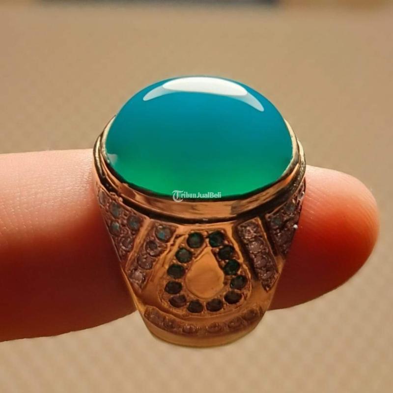 Batu Bacan Doko BC062 Material Cokelat Ikatan Perak Tabur Mewah