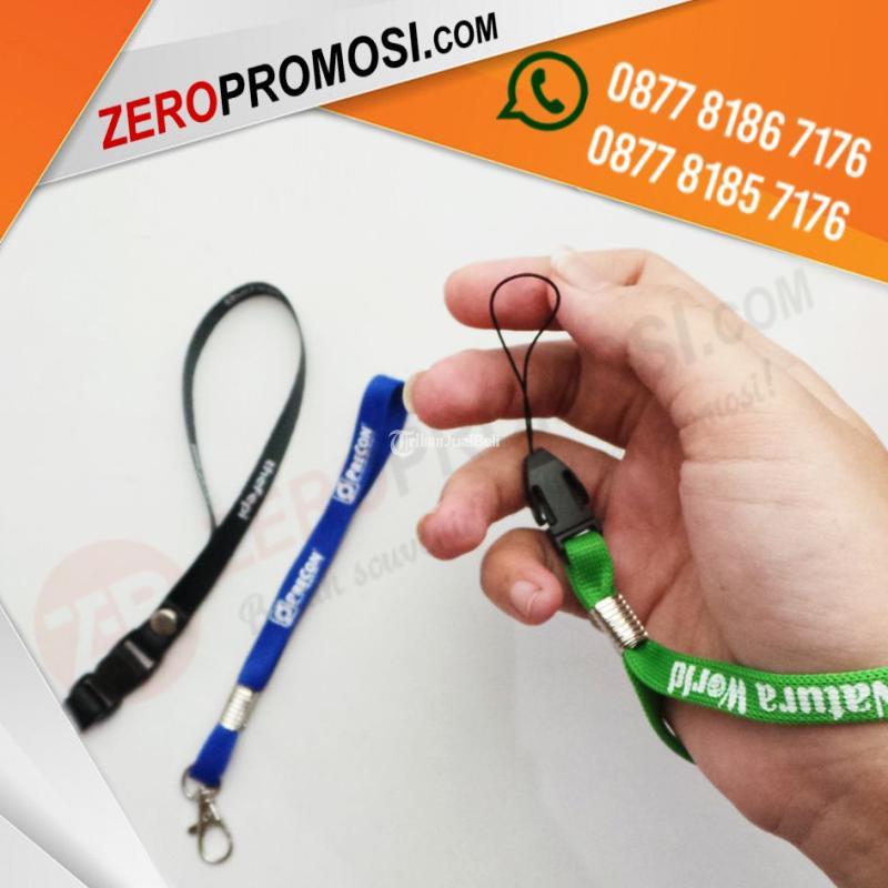 Tali Gantungan Id Card Pendek Strap 1 Cm Custom Logo