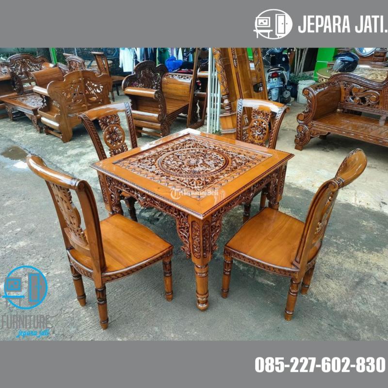 Meja Makan Kayu Jati Kursi 4