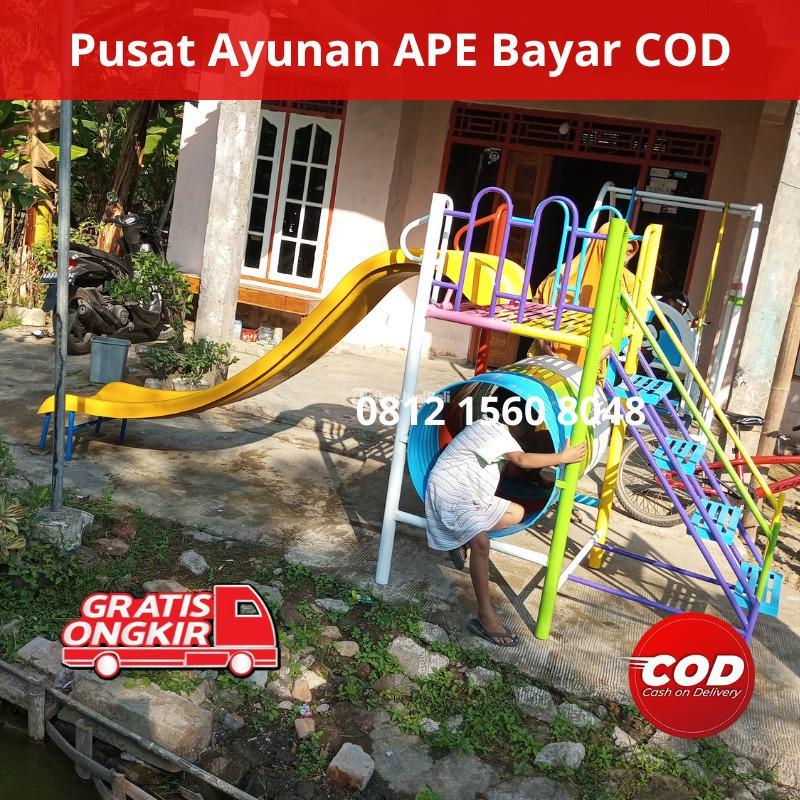 playground anak paud Tk taman bermain mainan besi perosotan Terowongan Bisa COD Dan Free Ongkir