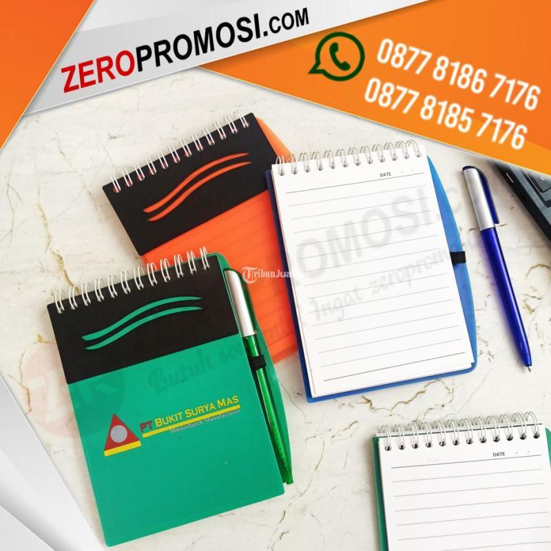 Promosi Memo Buku Catatan Kecil Pulpen Plastik Cetak logo