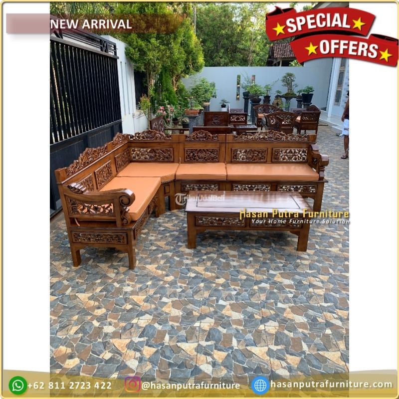 Kursi Tamu Sudut Dan Busa Kursi Sudut Ukiran Jepara