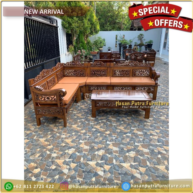 Kursi Tamu Sudut Dan Busa Kursi Sudut Ukiran Jepara