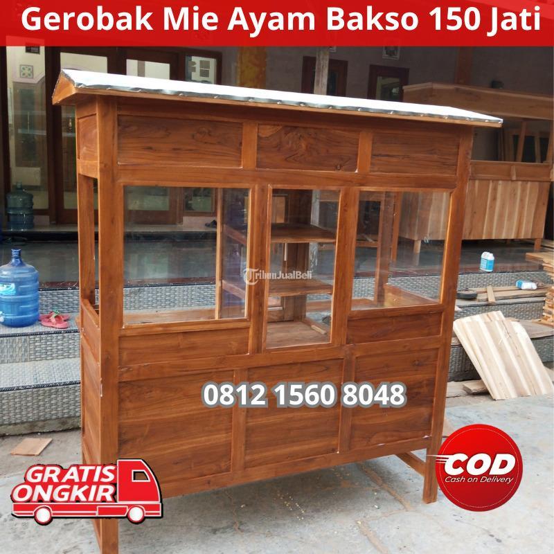 Gerobak Mie Ayam Bakso Minimalis Ukuran 150 Kayu Jati Di Surabaya Jawa