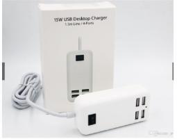 15W USB Desktop Charger 4 Ports USB Wall Charger