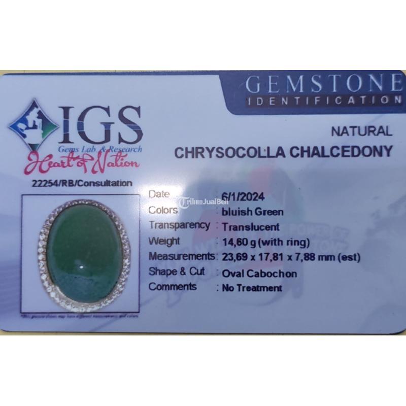 Batu Bacan Doko Hijau Botol HQ BC081 Body Kaca Super Klimis Ikatan Perak Mewah