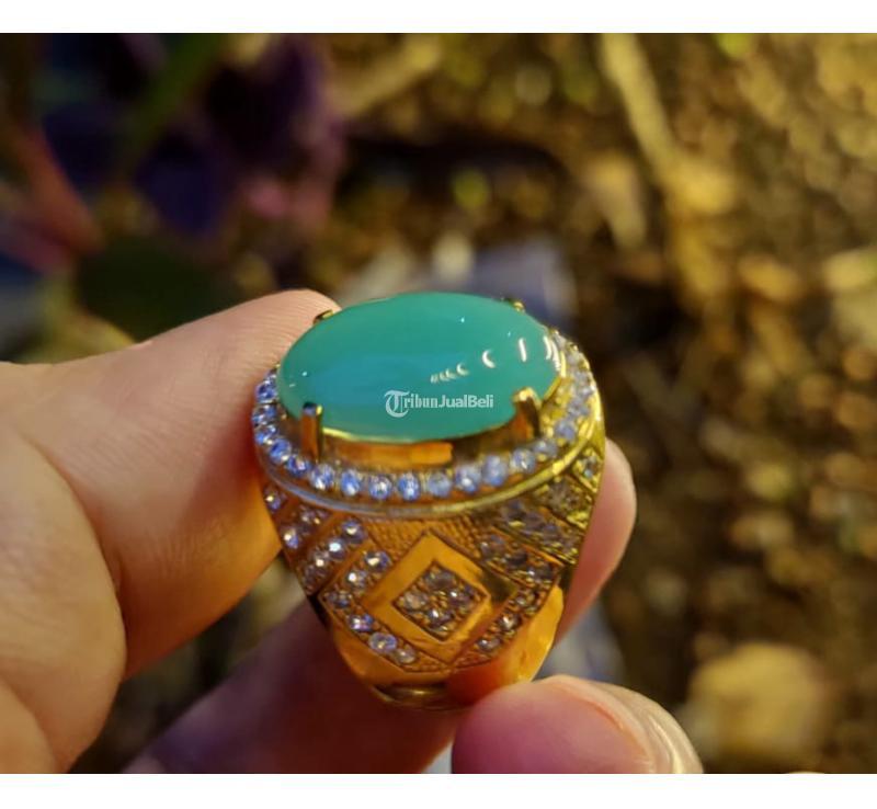 Batu Bacan Doko Relaxa HQ BC077 Warna Hijau Segar Body Kaca Ikatan Perak Mewah - Jakarta Pusat