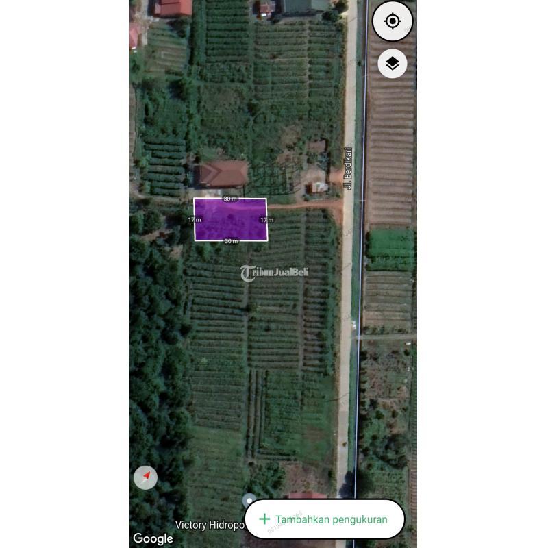 Tanah kosong siap bangun, Lokasi Pal 5. Kota Pontianak. Jln.Berdikari, Ukuran 17x30  510 M2.