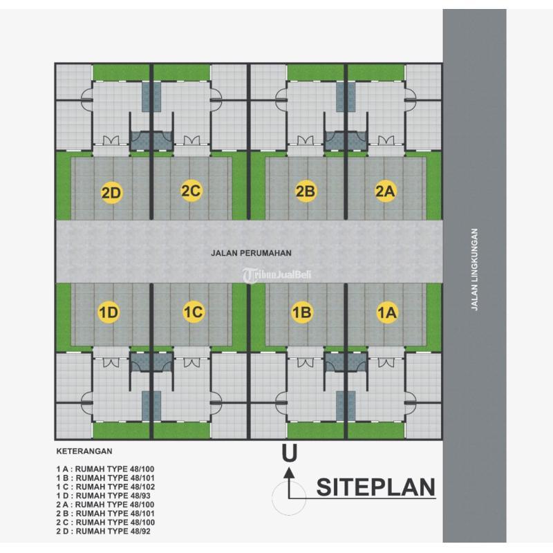 Rumah Dalam Cluster Akses One Gate System Ada 8 Unit