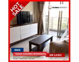 Dijual Apartemen Bekas Semi Furnished 2 Bedroom, Middle Floor, Best View, Taman Anggrek Residences - Jakarta Barat
