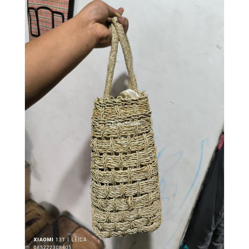 Summer Bag Natural Warna Cream dan Ungu - Jembrana