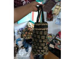 Summer Bag dari Pandan Asli Cantik Warna Hitam - Karangasem