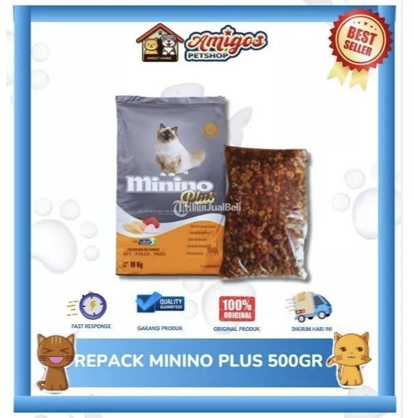 Repack Makanan Kucing Merk Minino Plus 500 gr Amigos Petshop - Makassar 
