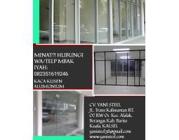 Pengerjaan Kaca Kusen Aluminium dan Kaca Tempered Untuk Jendela Pintu dan Partisi - Kapuas