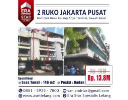 Dijual 2 Ruko Luas  146 m2 di Karang Anyar Permai, Sawah Besar - Jakarta Pusat