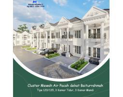 Dijual Rumah Cluster Desain Eropa Klasik 3 Kamar Tipe 120 Air Pacah - Padang 