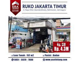 Dijual Ruko Luas 152m2 SHM Jalan Raya Otto Iskandardinata, Balimester, Jatinegara - Jakarta Timur