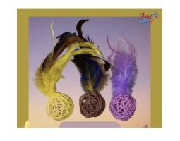 Mainan Kucing Bola Ayam Bulu Lonceng MN800 - Makassar