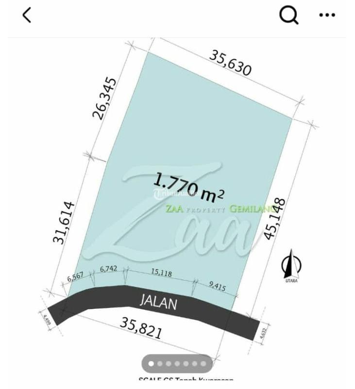 Tanah Dijual Murah Luas 1.770 m2 SHM Dekat Jalan Raya Godean Km 4 Yogyakarta - Sleman
