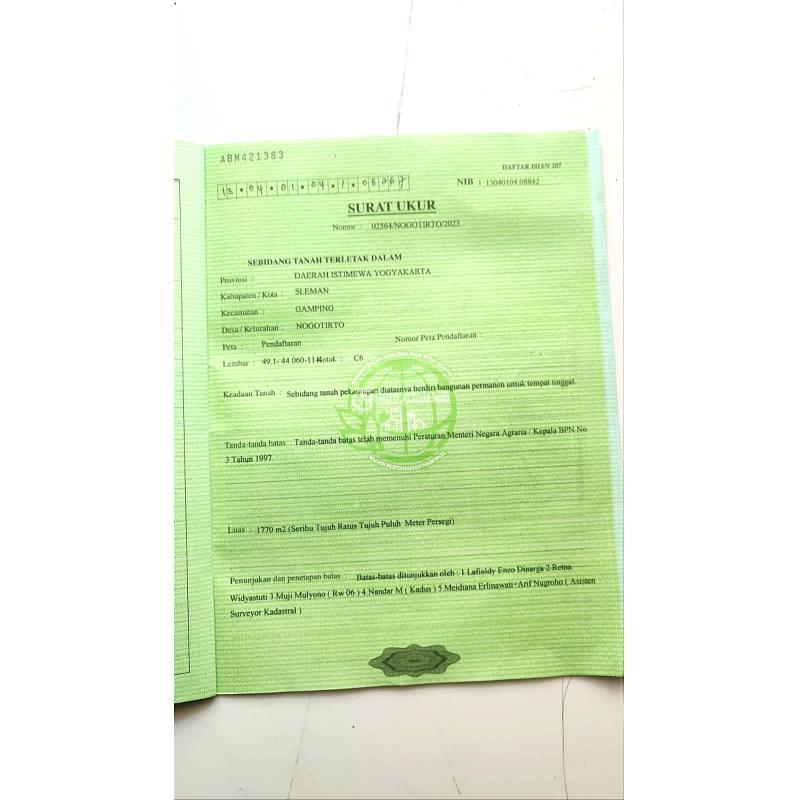 Tanah Dijual Murah Luas 1.770 m2 SHM Dekat Jalan Raya Godean Km 4 Yogyakarta - Sleman