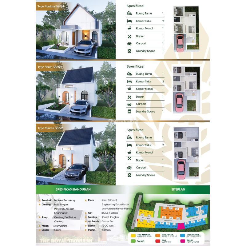 Dijual Rumah Perumahan Trowulan 2KT 1KM SHM Lingkungan Islami - Mojokerto