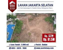 Dijual Tanah Lahan Luas 2096m Dekat Apartemen Darmawangsa Essence, Cipete Utara, Kebayoran Baru - Jakarta Selatan