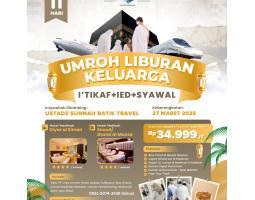 Umroh Akhir Ramadhan Lebaran Itikaf,  Ied, Syawal 11 Hari 27 Maret 2025 - Jakarta Barat