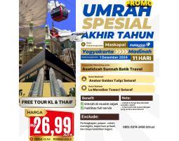 Promo Umroh Murah Akhir Tahun 1 Desember 2024 11 Hari Free Thaif dan KL - Yogyakarta