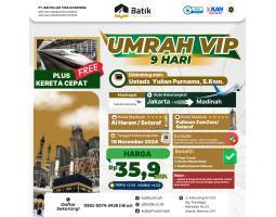 Umroh VIP 9 Hari 18 November 2024 Free Kereta Cepat - Jakarta Pusat