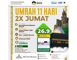Umroh 2x Jumat 11 Hari Berangkat 6 Februari 2025 - Surakarta