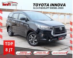 Dijual Mobil Toyota Innova G 2.4, Diesel Facelift AT NEW, Bisa Kredit Tdp 8jt, Tahun 2023, Warna Hitam, Mulus Terawat, Siap Pakai