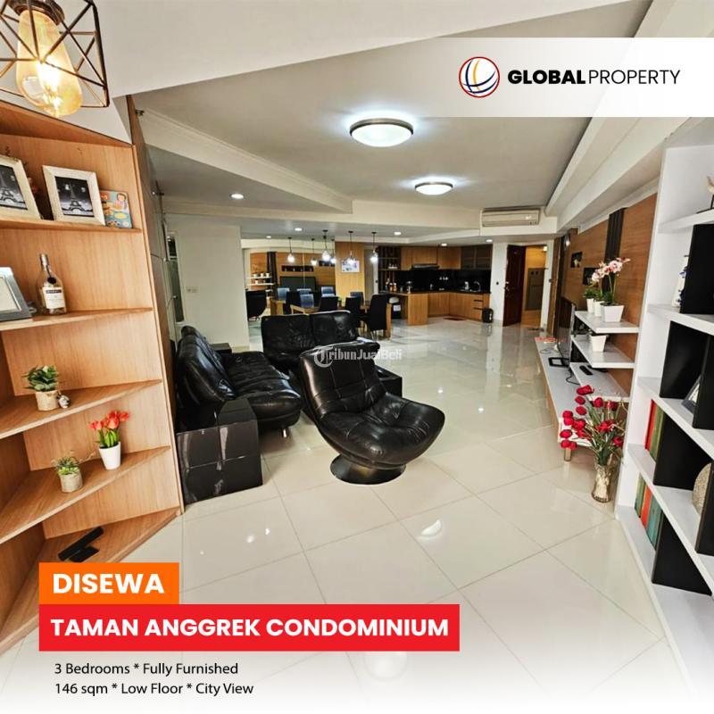 Disewakan Apartemen Good Condition, Fully Furnished, Taman Anggrek Condominium, 3 Bedrooms, Low Floo - Jakarta Barat