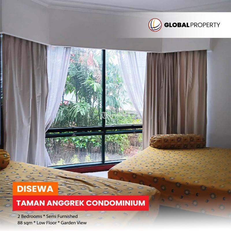 Disewakan Apartemen Taman Anggrek Condominium, Semi Furnished, 2 Bedroom, Garden View, Low Floor - Jakarta Barat