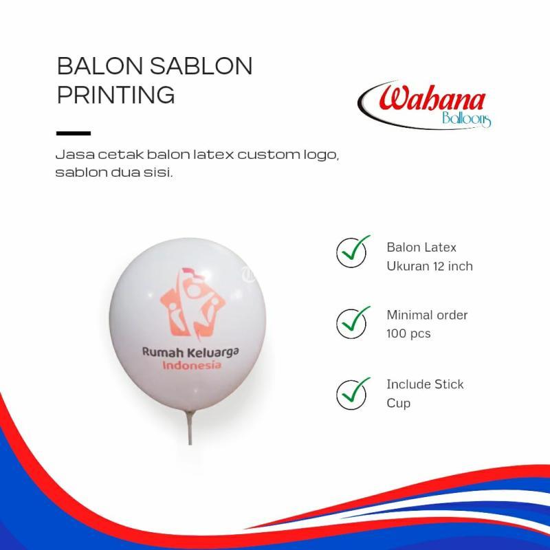 Balon Sablon Balon Printing Custom Nama dan Logo - Kebumen