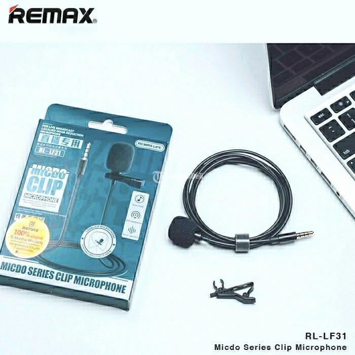 Remax MICDO Series Clip On Microphone Lavalier Mic Jack 3.5mm RL-LF31 - Semarang Kota