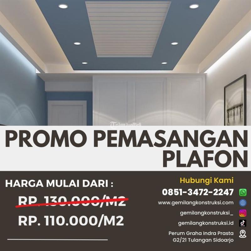 Jasa Pasang Plafon Anyaman Bambu dan Asbes  - Mojokerto